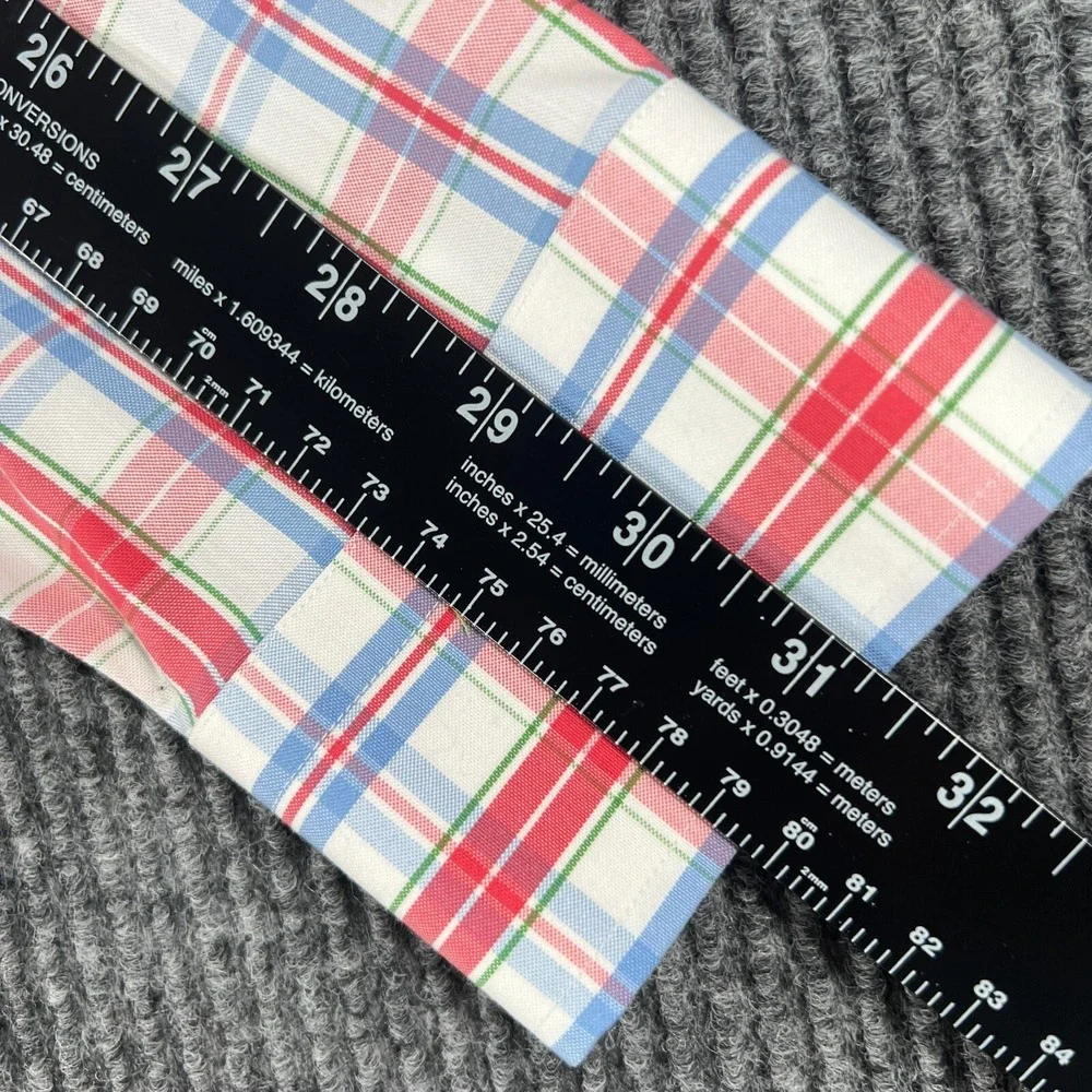 Banana Republic Shirt Mens Medium 15-15.5 Red Plaid Long Sleeve Button Down Slim